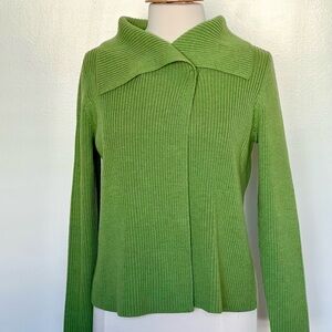 Eileen Fisher wool rib knit cardigan sweater with matching tank